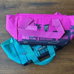 Pink and Teal Insulated Tote Bags
